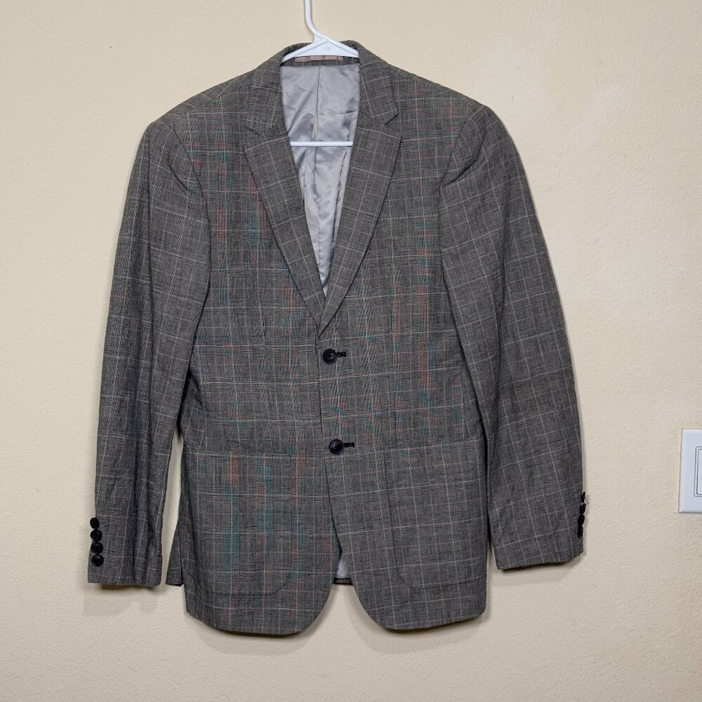 Topman suits $ blazer Plaid Gray Men's Sports Coat jacket slim fit Size US 36R